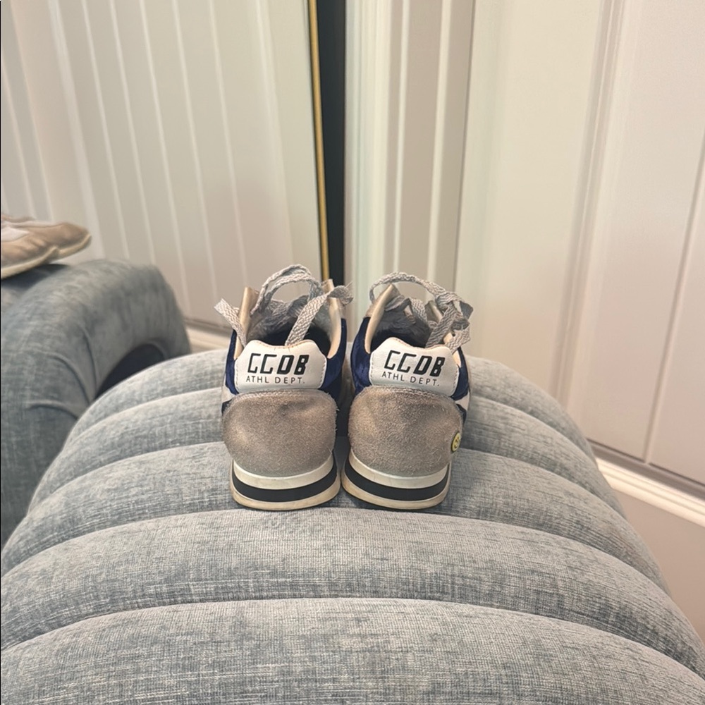 Golden Goose Gray and Blue Sneakers Sleek Design